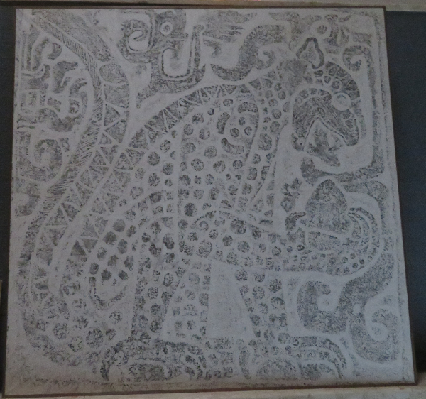 BIZEN中南米美術館蔵蔵　心臓を食べるジャガーの石彫拓本